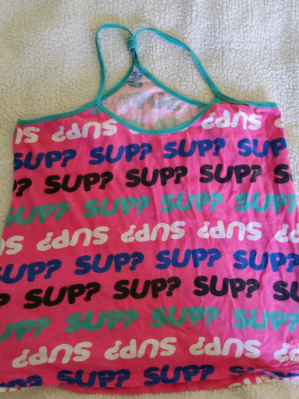 Body Candy Pink Graphic Tank Top Size Medium Racerback Loungewear Sleep Cami